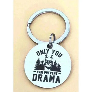 Alpaca Only You Can Prevent Drama Keychain